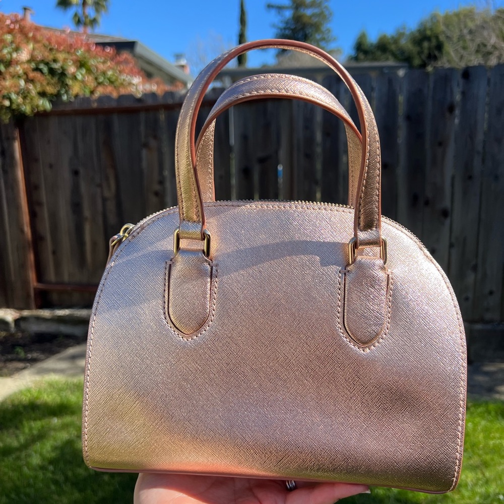 KATE SPADE ROSE GOLD METALLIC SATCHEL - Picture 4 of 13